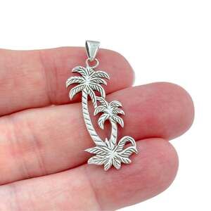 Vintage Sterling Silver 925 Twin Palm Tree Pendant